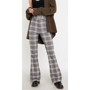 SOLD. Plaid Belted Stretch Flare Pant